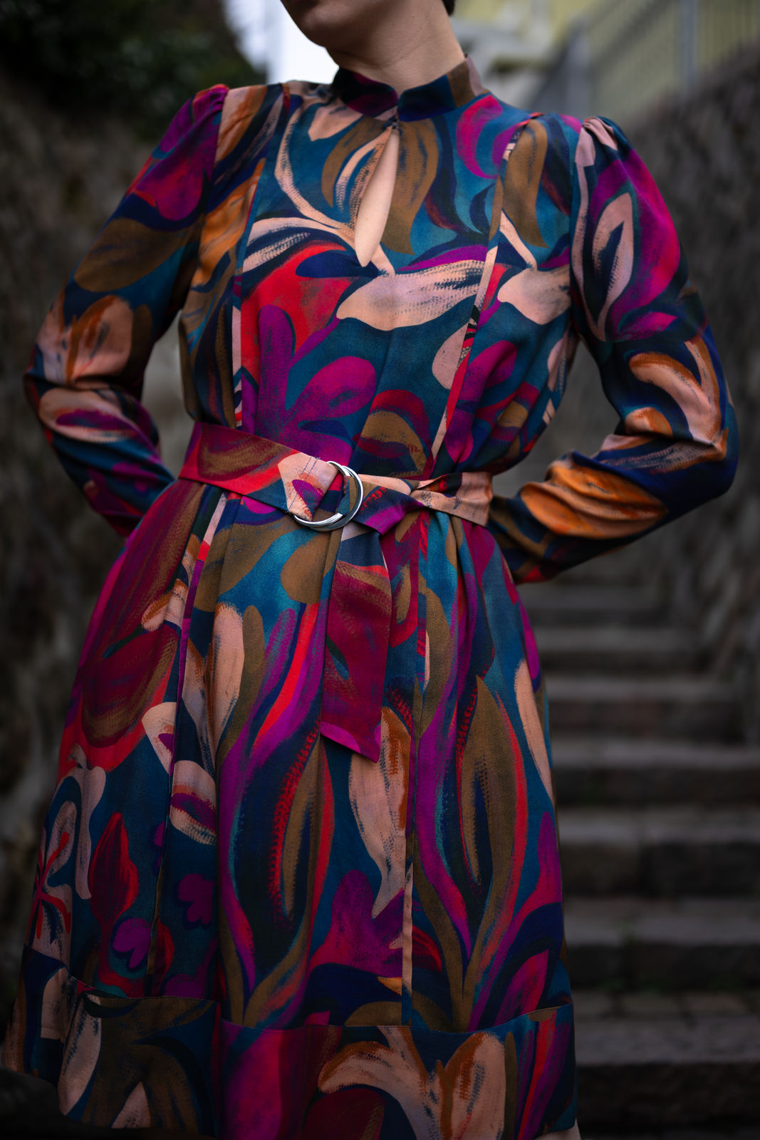 Alina Klemm festliches Kleid pink bunt