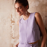 Croptop-lavender-front Alina Klemm lila Top Damenbekleidung Hamburg