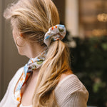 Seiden Haargummi creme blau Haar Accessoire