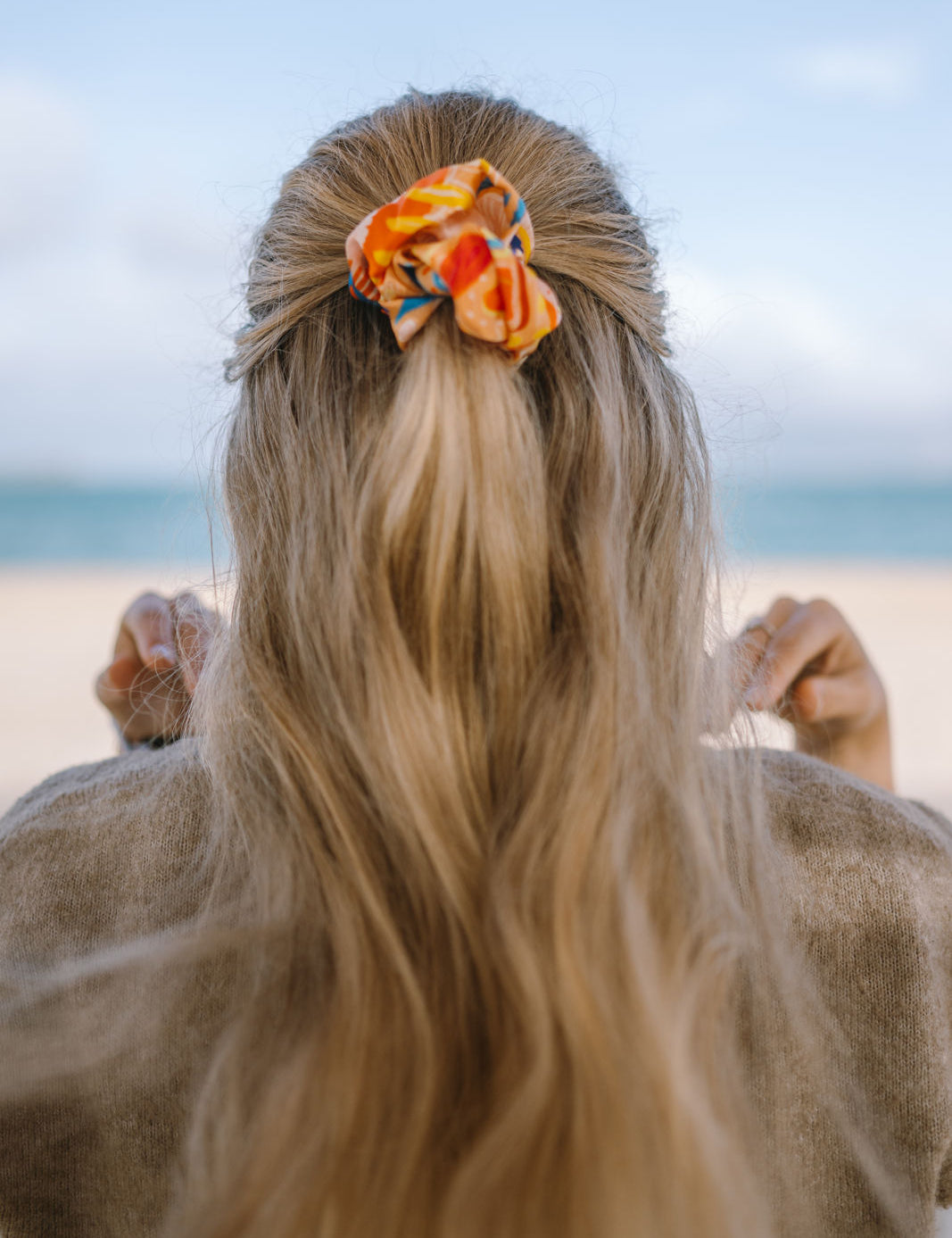 Seidenscrunchie Haargummi Seide Damen Alina Klemm orange