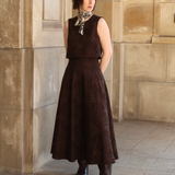 Croptop brown embroidery