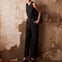 Taillenhose mit Croptop in schwarz