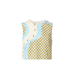 Croptop kariert blau creme gruen