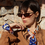 Halstuch Seide Scrunchie bunt gemustert