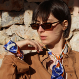 Halstuch Seide Scrunchie bunt gemustert