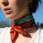 Halstuch Seide rot tuerkis