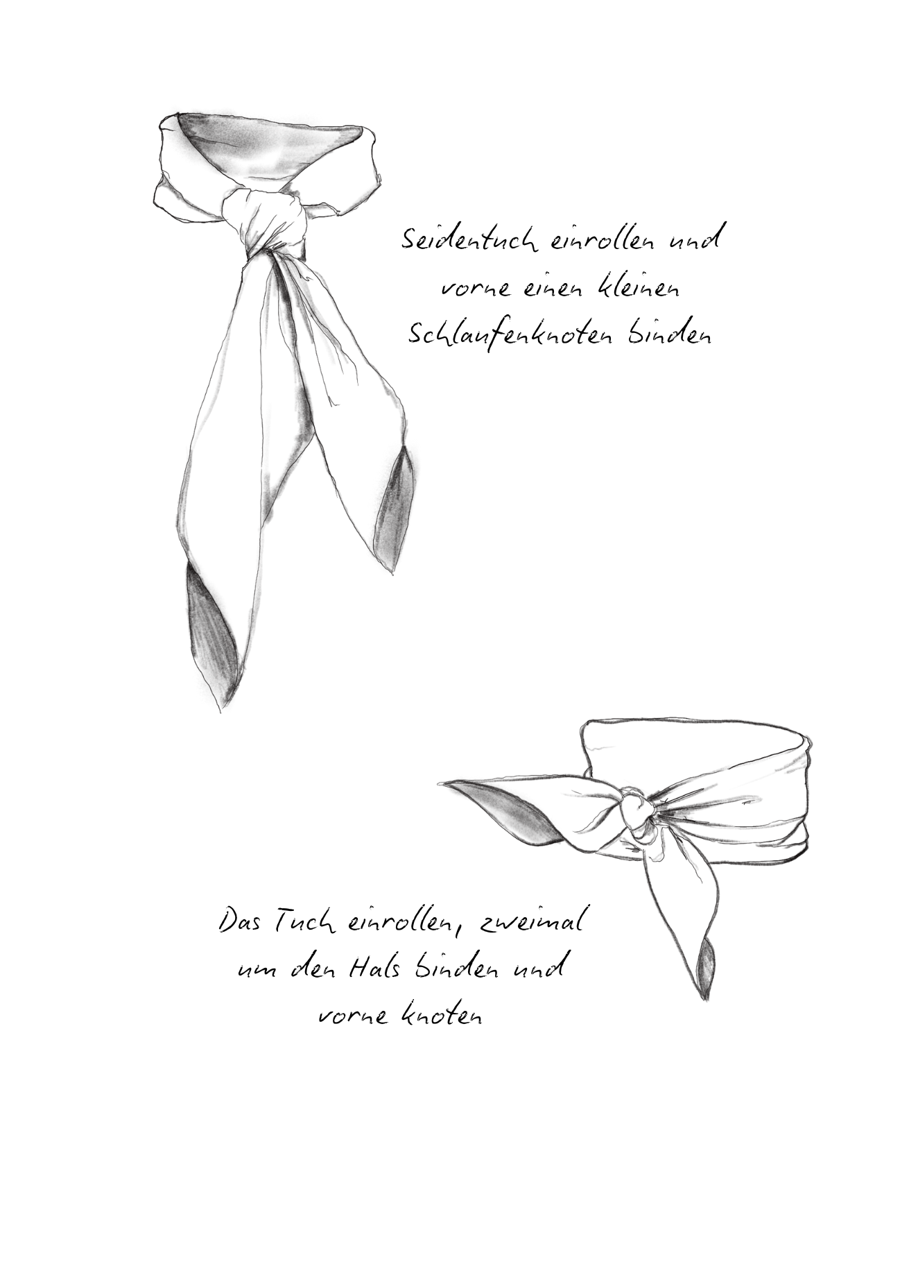Halstuch binden verschieden Bindemöglichkeiten