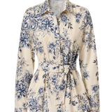 Hemdbluse Alina Klemm blue denim flowers Bluse Damenbekleidung