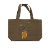 Tote Bag khaki wild flowers