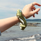 Seidenscrunchie lime blue
