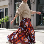 Maxirock in dunkelrot mit Muster von Alina Klemm