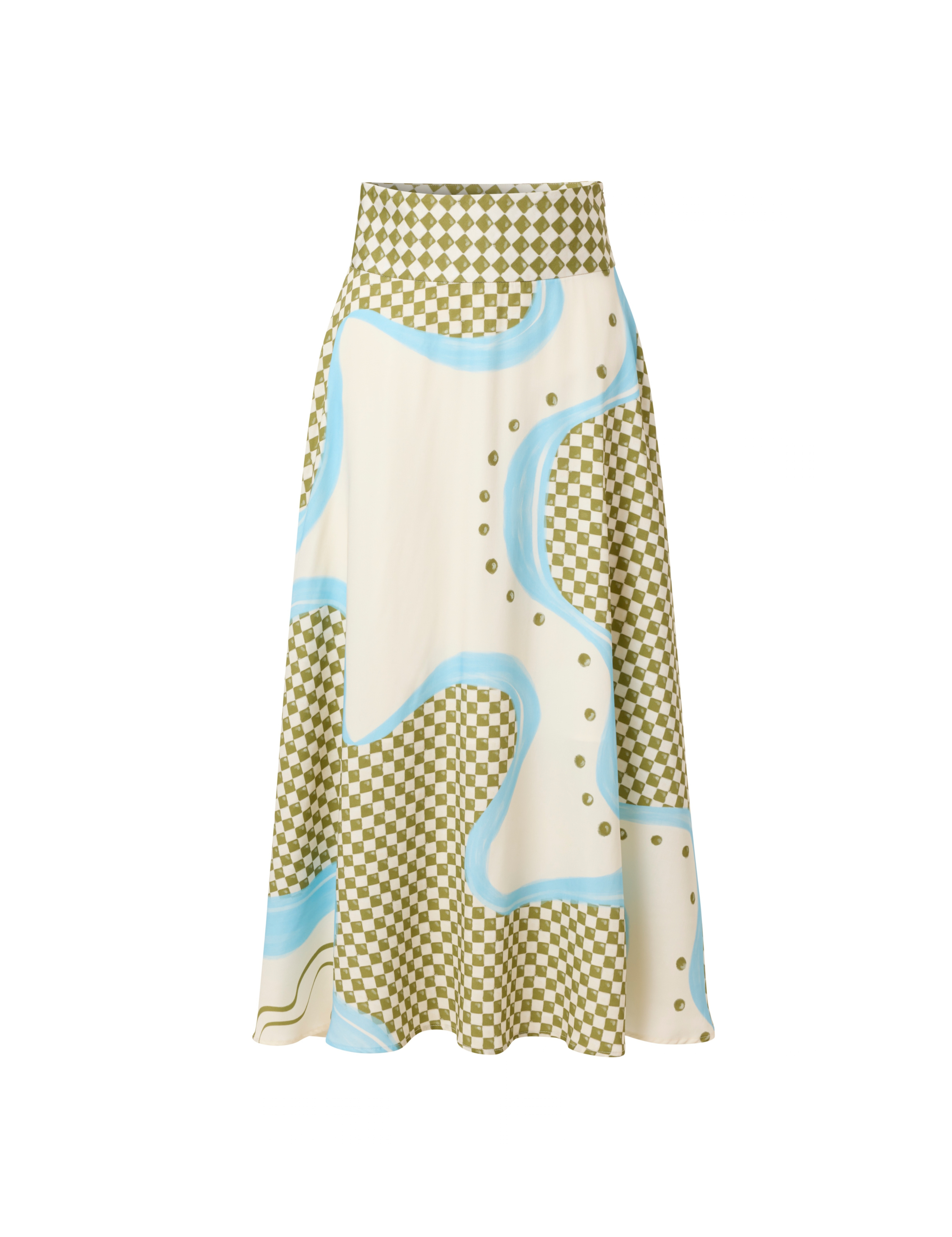 Sommerlicher Maxirock gruen kariert