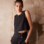 Croptop soft black front
