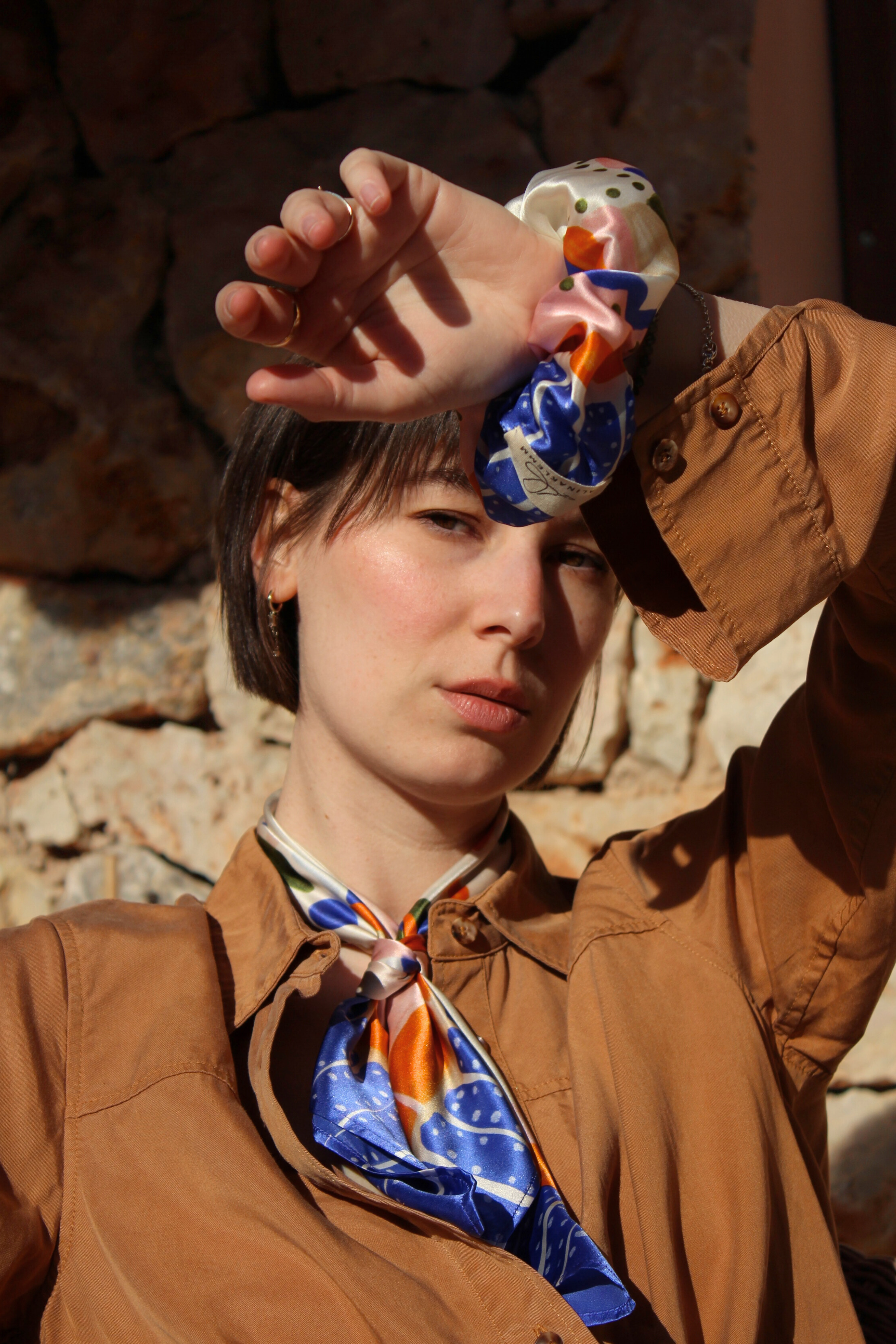 Scrunchie Seide bunt gemustert