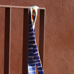 Seiden Accessoire blau gemustert Band