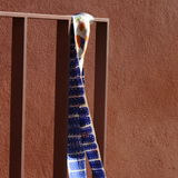 Seiden Accessoire blau gemustert Band