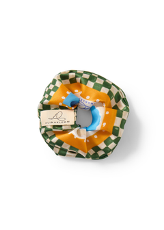 Seiden Scrunchie orange gemustert Produktbild