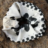 Seiden Scrunchie schwarz beige gemustert Mood