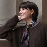 Halstuch aus Seide dunkelrot blau