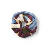 Haargummi Seide Seiden Accessoire Bordeaux blau creme
