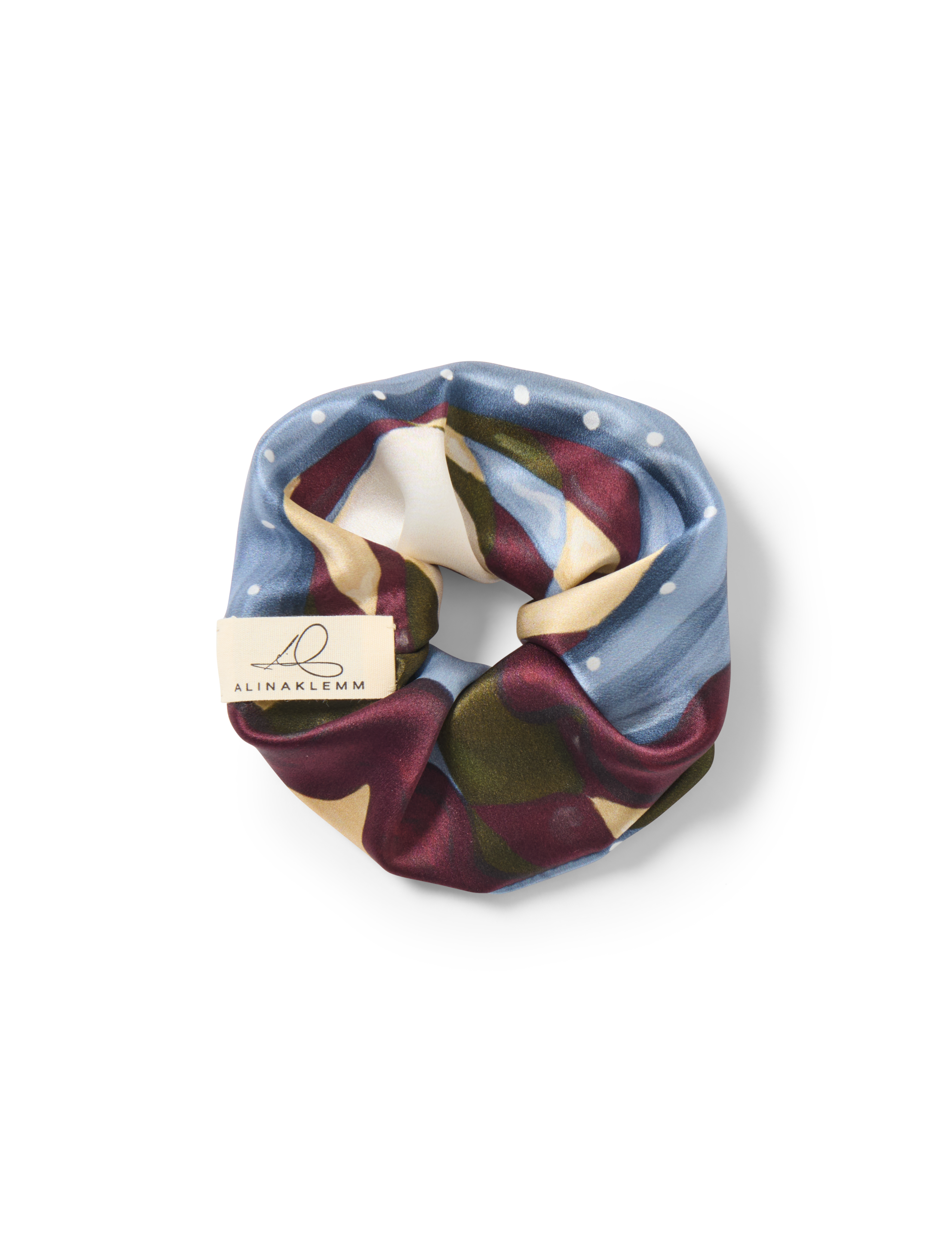 Haargummi Seide Seiden Accessoire Bordeaux blau creme