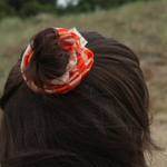 Seiden scrunchie rot rosa haare