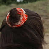 Seiden scrunchie rot rosa haare