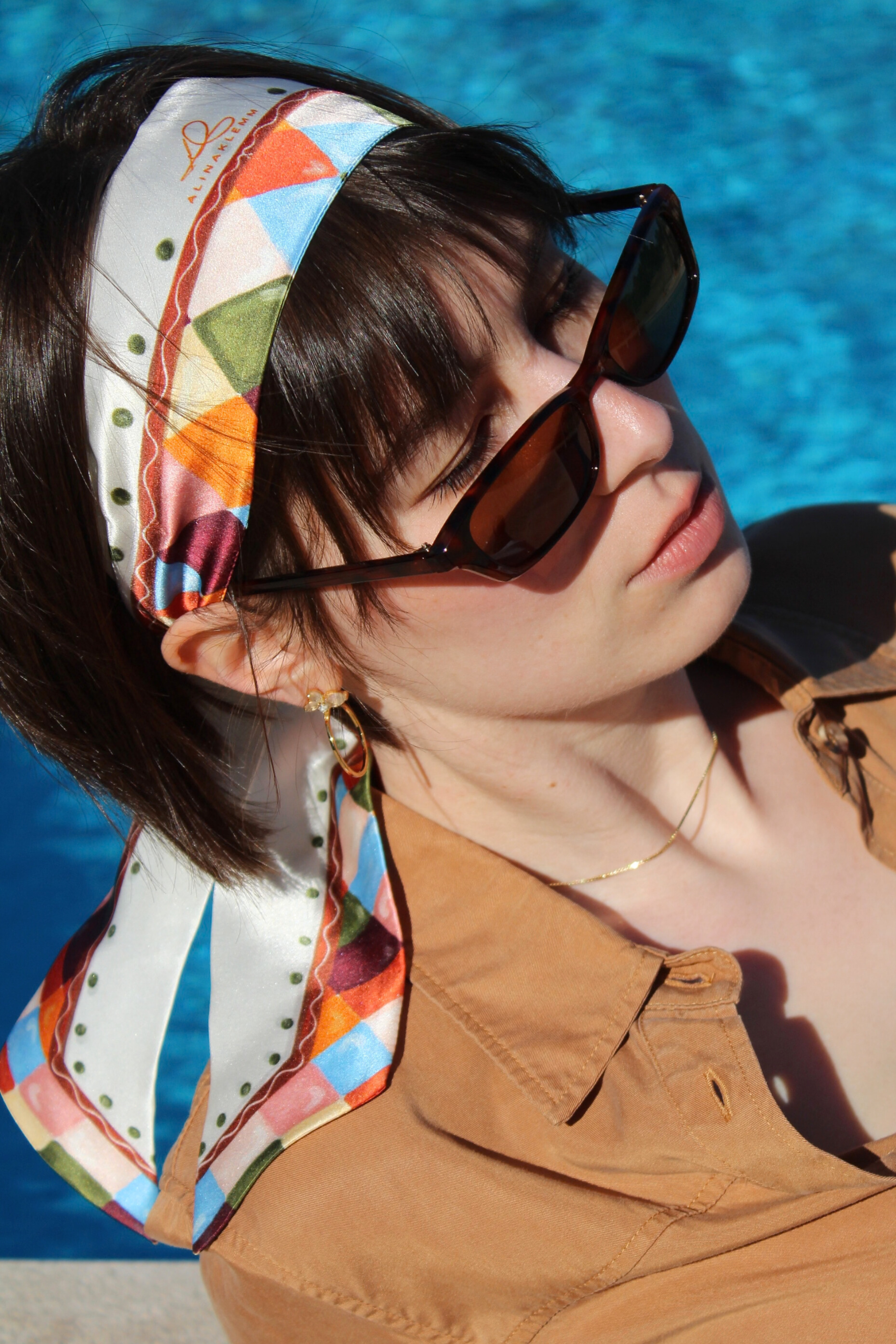 Seidenband als Haarband bunt