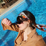 Seidenband Haarband bunt kariert