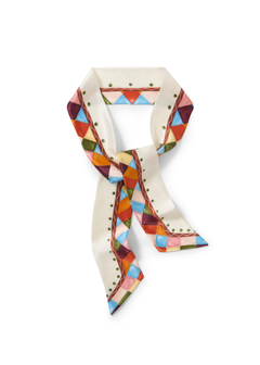 Seidenband Produktbild mediterran bunt gemustertes Design