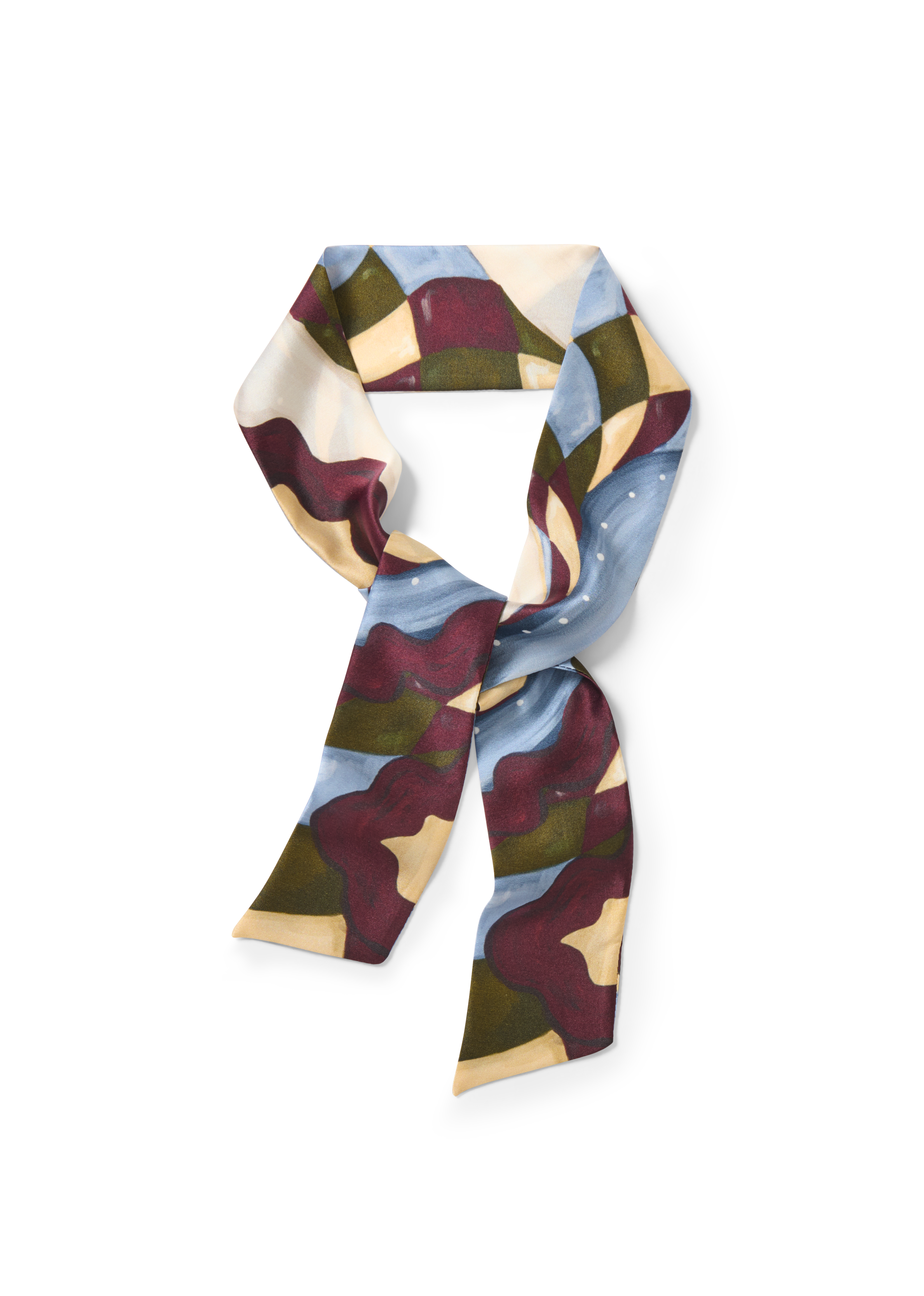 Seidenband Alina Klemm Seidenaccessoire bordeaux beige grün blau