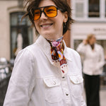 Seiden Band als dünner Seidenschal rosa bunt kariert