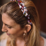 geflochtenes Seidenhaarband bunt gemustert 