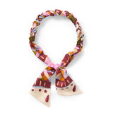 Seidenhaarband rosa bunt gemustert von Alina Klemm