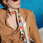 Seidenschal bunt weiss