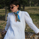 Seidenschal karomuster blau 