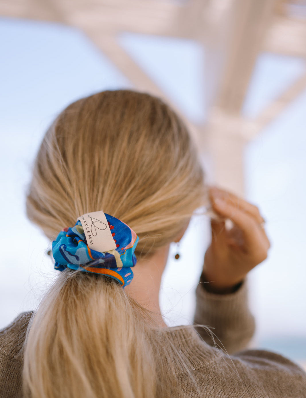 Seidenscrunchie Haargummi Seide Damen Alina Klemm blau