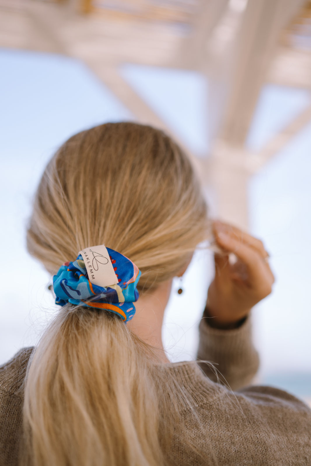 Seidenscrunchie Haargummi Seide Damen Alina Klemm blau