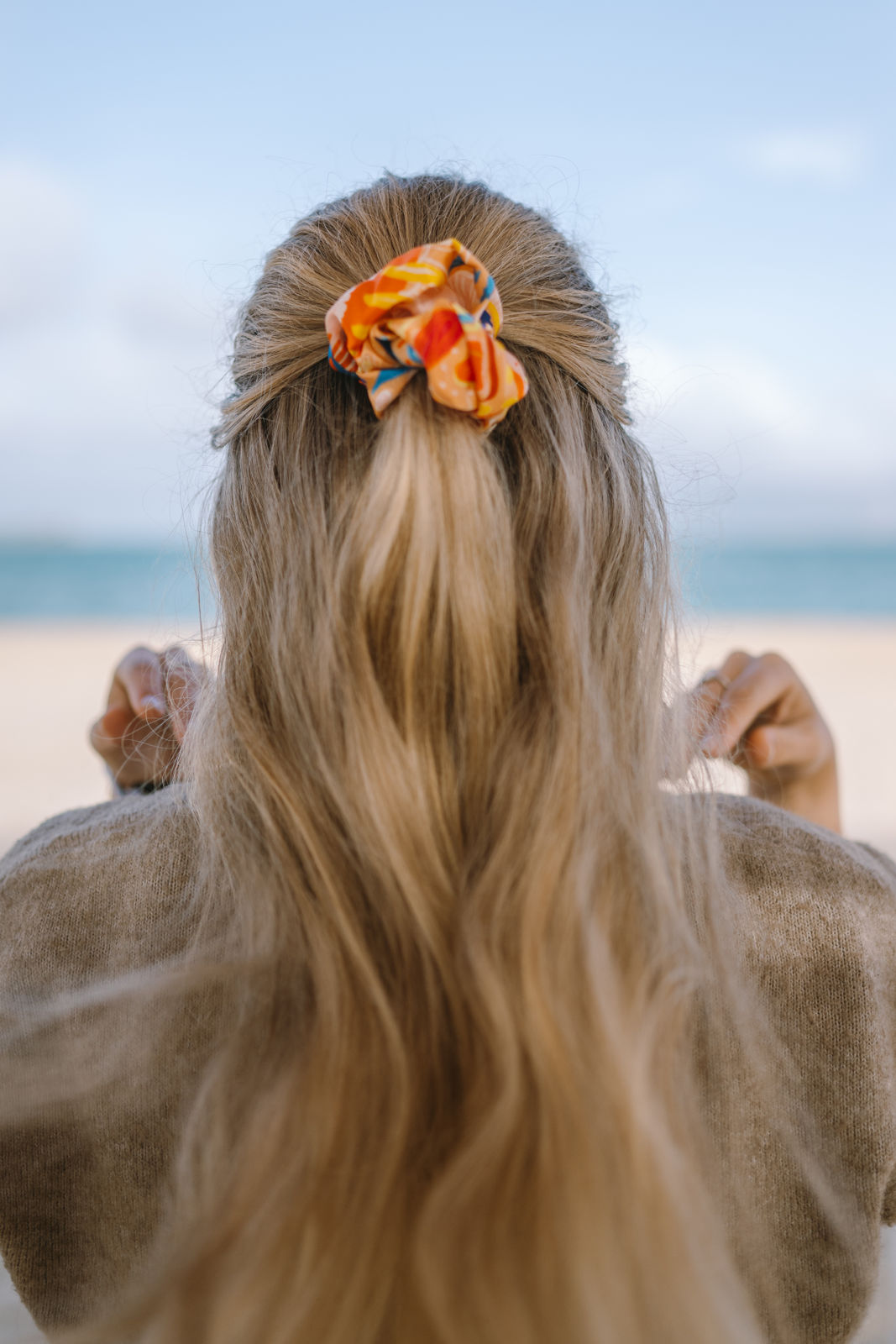 Seidenscrunchie Haargummi Seide Damen Alina Klemm orange