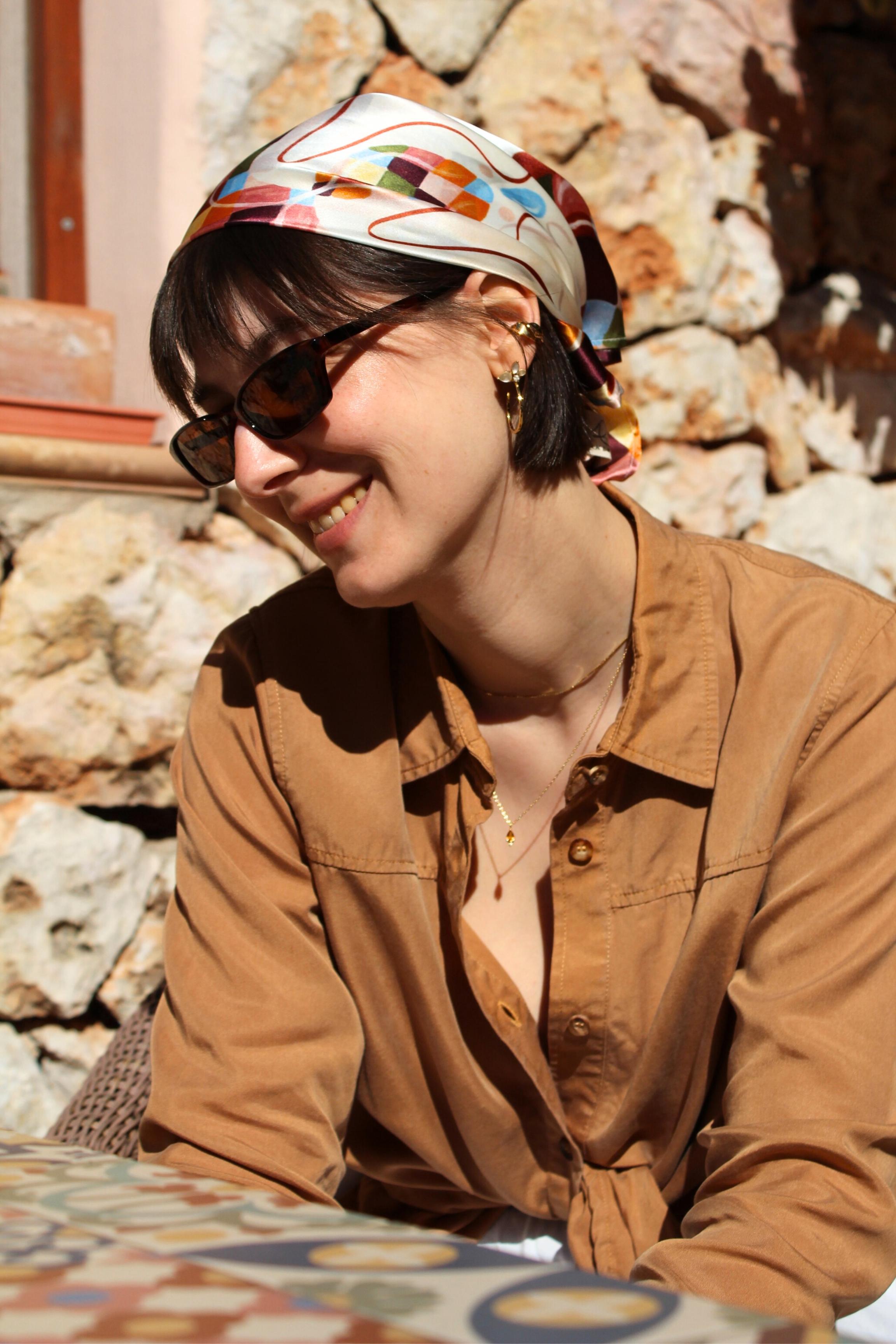 Seidentuch Accessoire bunt gemustert als Haar Accessoire