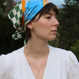 Seidentuch Haar Accessoire bunt gemustert