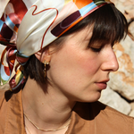 Seidentuch Haar Accessoire bunt kariert