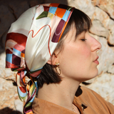 Seidentuch Haar Accessoire bunte Farben 