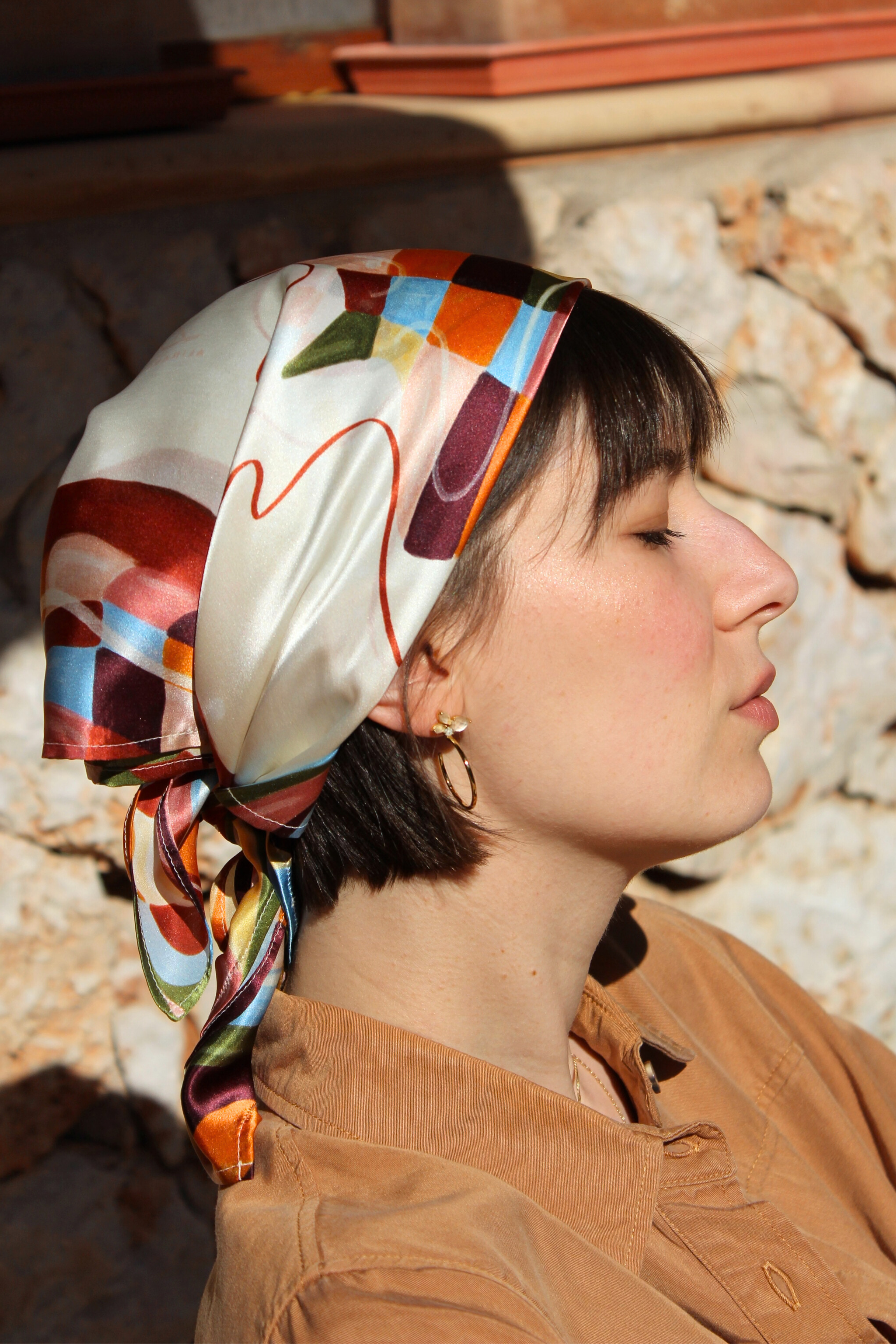 Seidentuch Haar Accessoire bunte Farben 