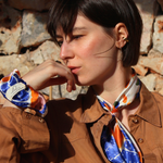 Seidentuch Seidenscrunchie Kombination