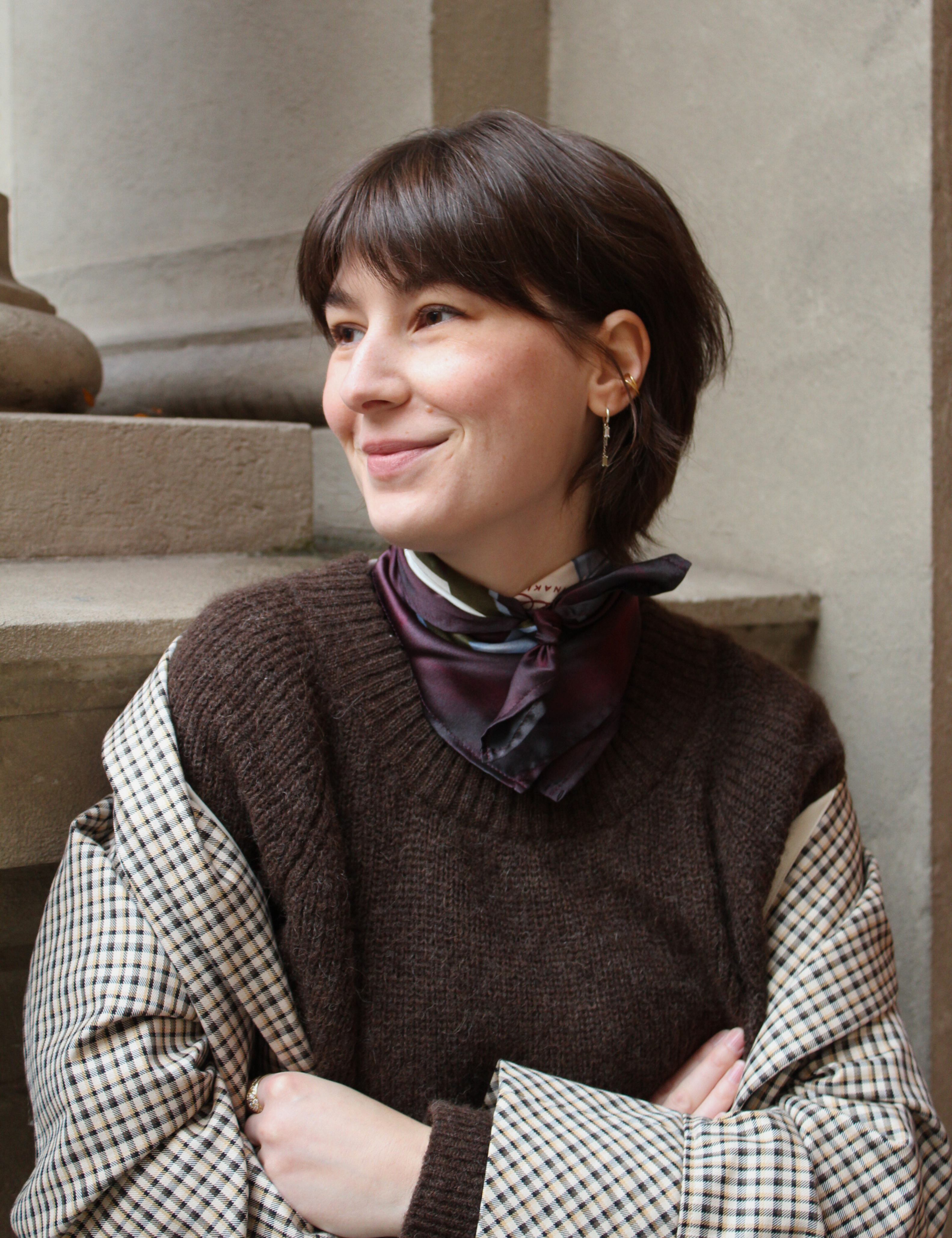 Seidentuch weinrot mit Muster