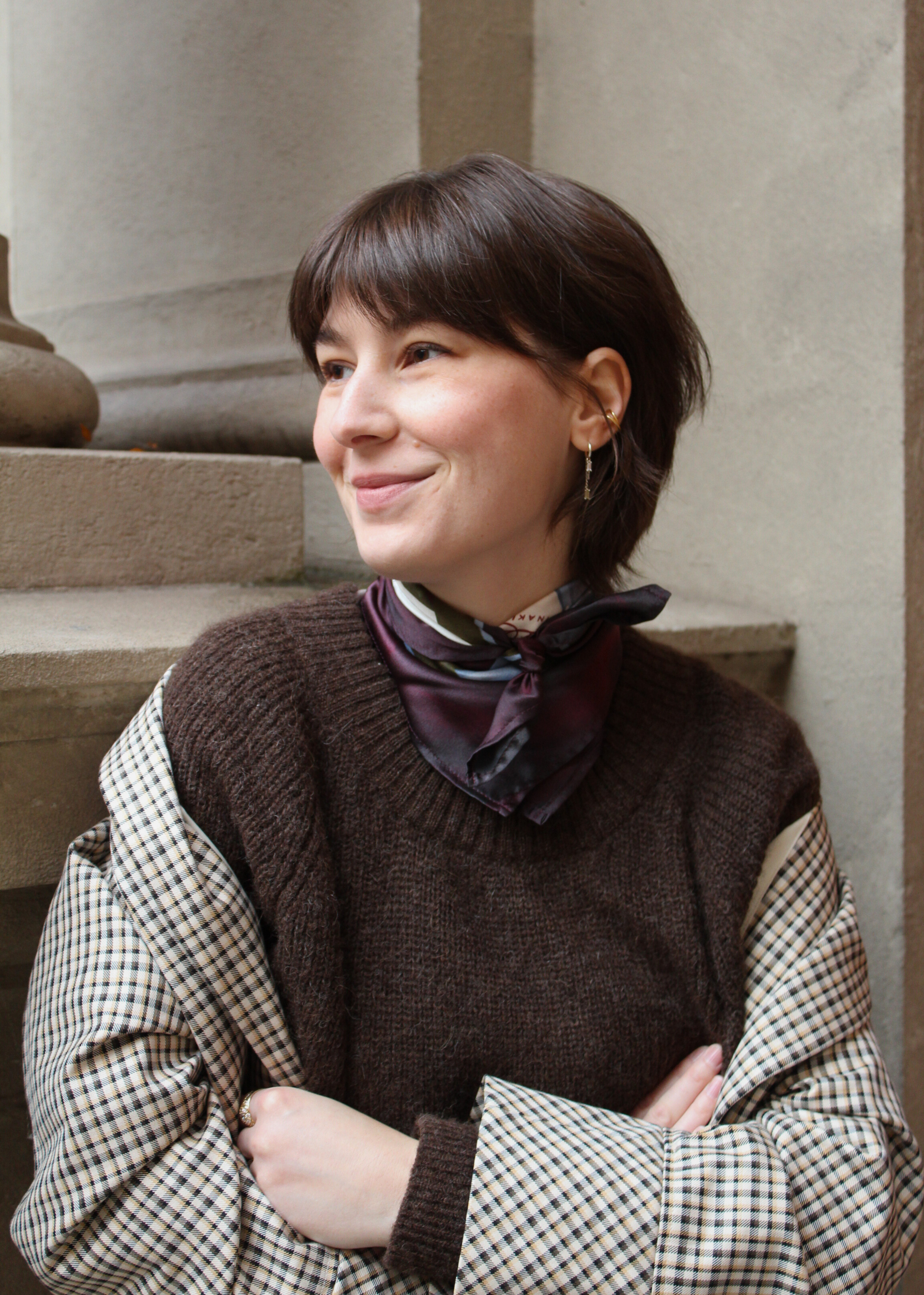 Seidentuch weinrot mit Muster