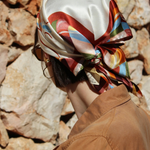 Seidentuch bunt kariert Kopftuch Variante