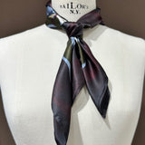 Seidentuch gebunden dunkelrot braun blau gemustert