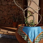 Seidentuch klein blau kariert mood